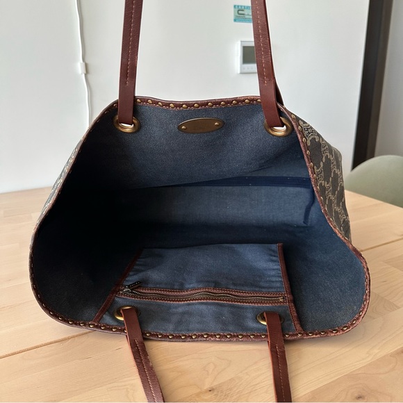CELINE - Vintage Denim Tote Bag (Macadam Monogram) - Picture 5 of 11
